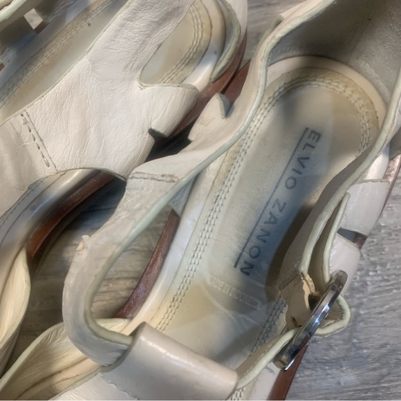 Elvio Zanon Anthropologie Cream Leather Fisherman Sandals - Picture 12 of 13